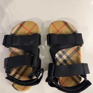 Burberry Kids Black and Tan Sandals